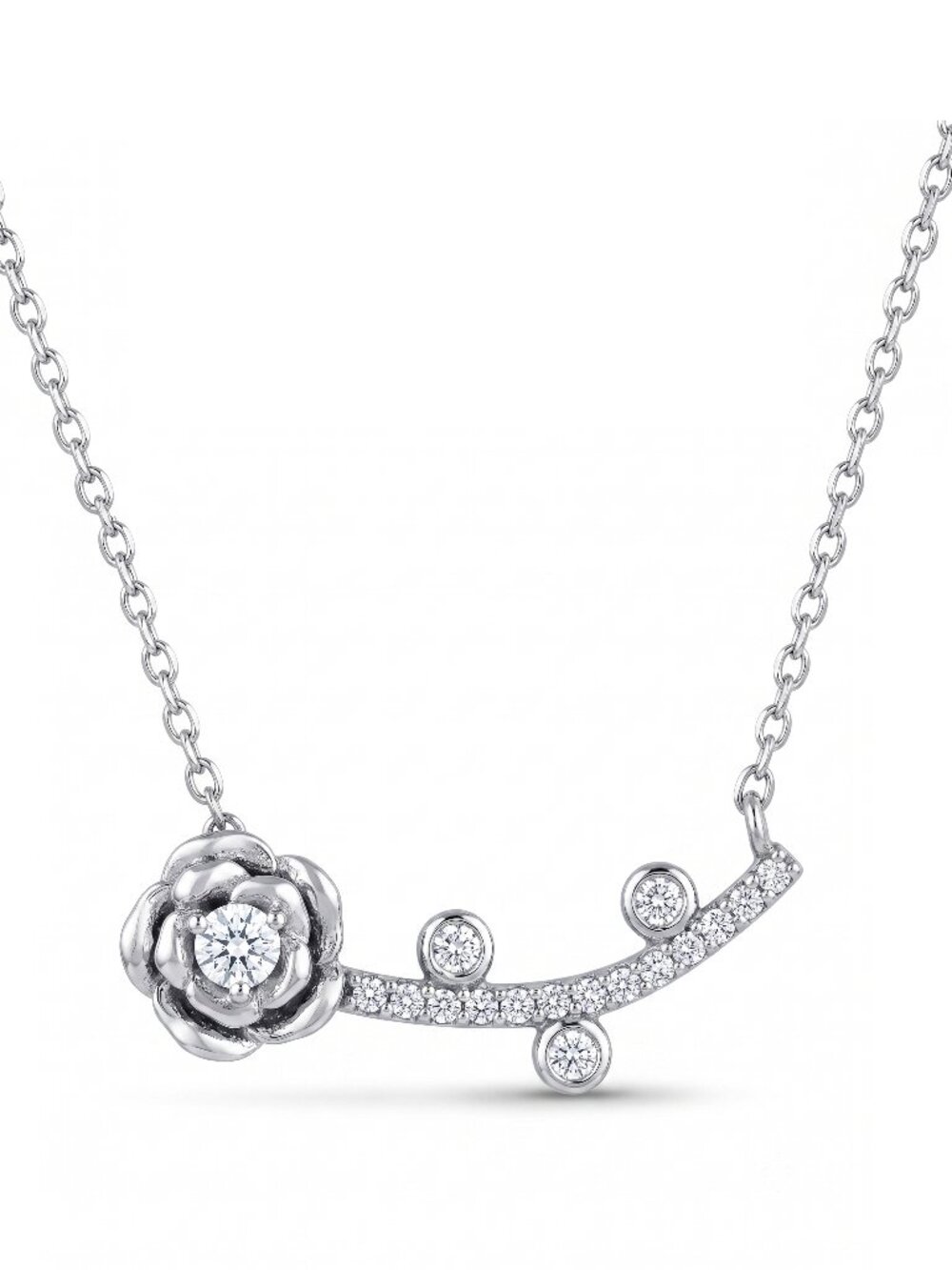 RARE Enchanted Rose Necklace, 925 Sterling Silver, Vintage Charmed Aroma
